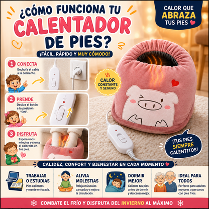 a pantufla de peluche que calienta tus pies al instante, ¡nunca más frío!