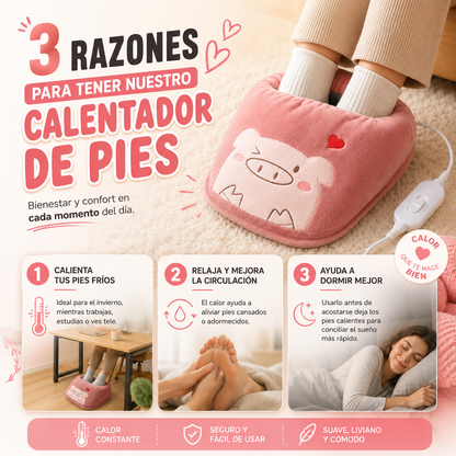 a pantufla de peluche que calienta tus pies al instante, ¡nunca más frío!